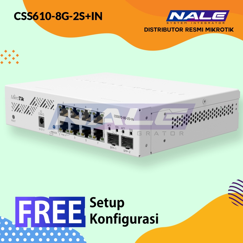 SLOTNE - CSS610-8G-2S+IN - 01 Mikrotik Switch CSS610-8G-2S+IN - Gambar 1