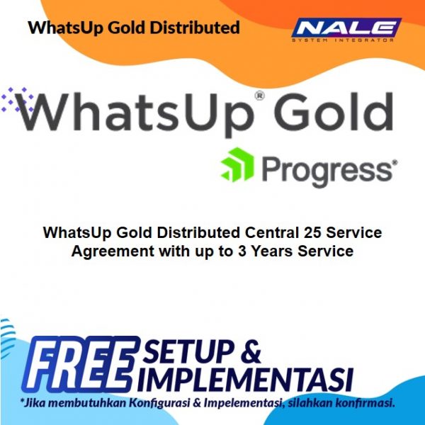 WhatsUp Gold Distributed Central 25 Service Agreement with up to 3 Years Service