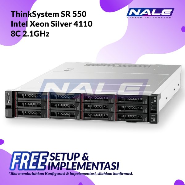 Lenovo ThinkSystem SR550 Intel Xeon Silver 4110 8C 2.1Ghz (7X04A00GSG)